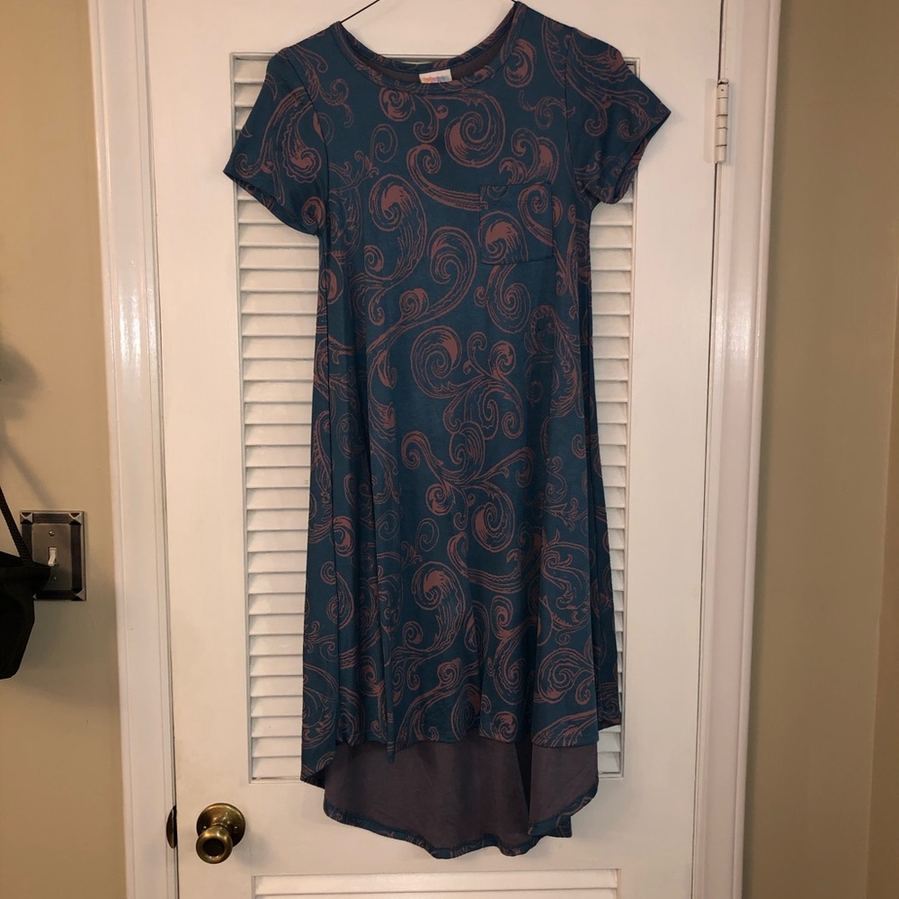 LuLaRoe Carly dress size XXS swirl pattern